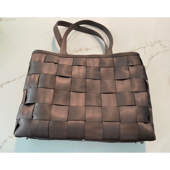 The orginal Seatbelt Bag Large Dark Brown Double Handle Shoulder Bag Handbag - Picture 1 of 8